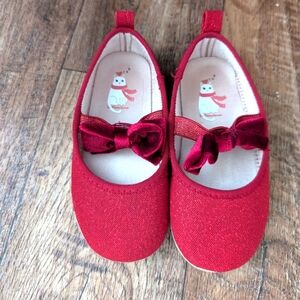 H&M red sparkle ballet flats size 23/size 7 NWOT